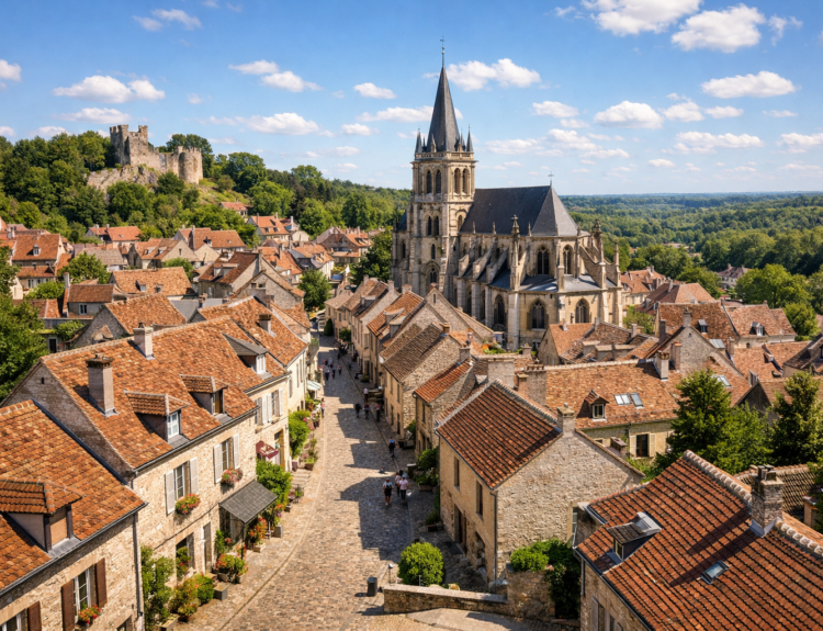 Vue de Montfort-l'Amaury, charmante ville médiévale des Yvelines